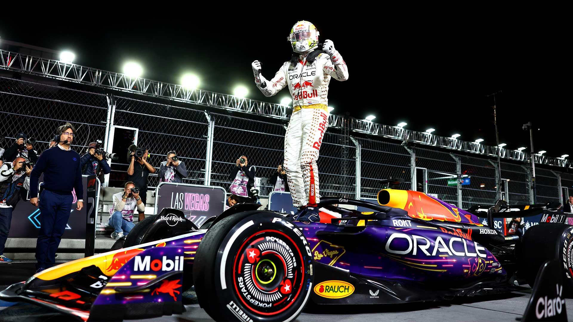 Verstappen op auto GP van Las Vegas 2023
