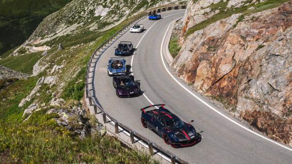 Pagani Zonda en Huayra op Italiaanse bergwegen